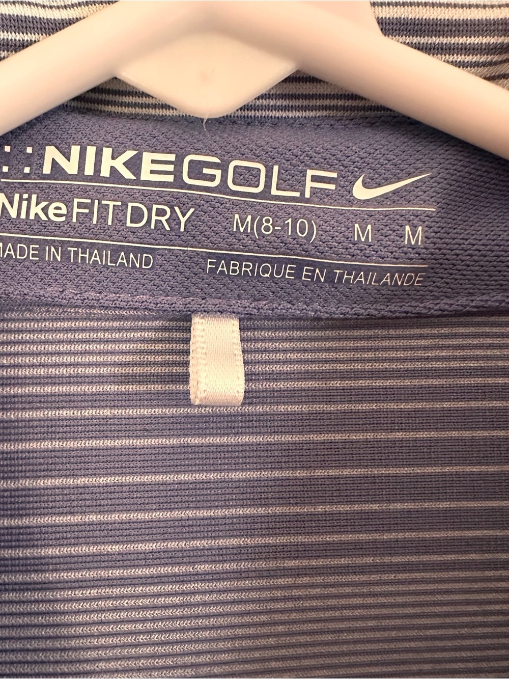 Nike Golf Dri-FIT Women’s Striped Polo Shirt Purple Gray Size Medium - Picture 6 of 8